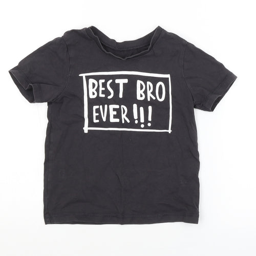 George Boys Grey   Basic T-Shirt Size 5-6 Years