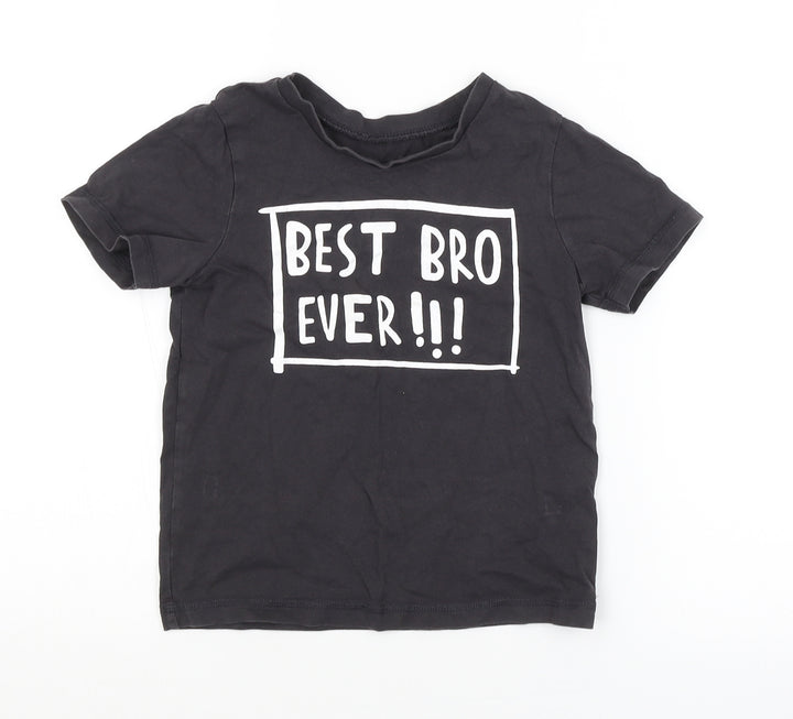 George Boys Grey Basic T-Shirt Size 5-6 Years