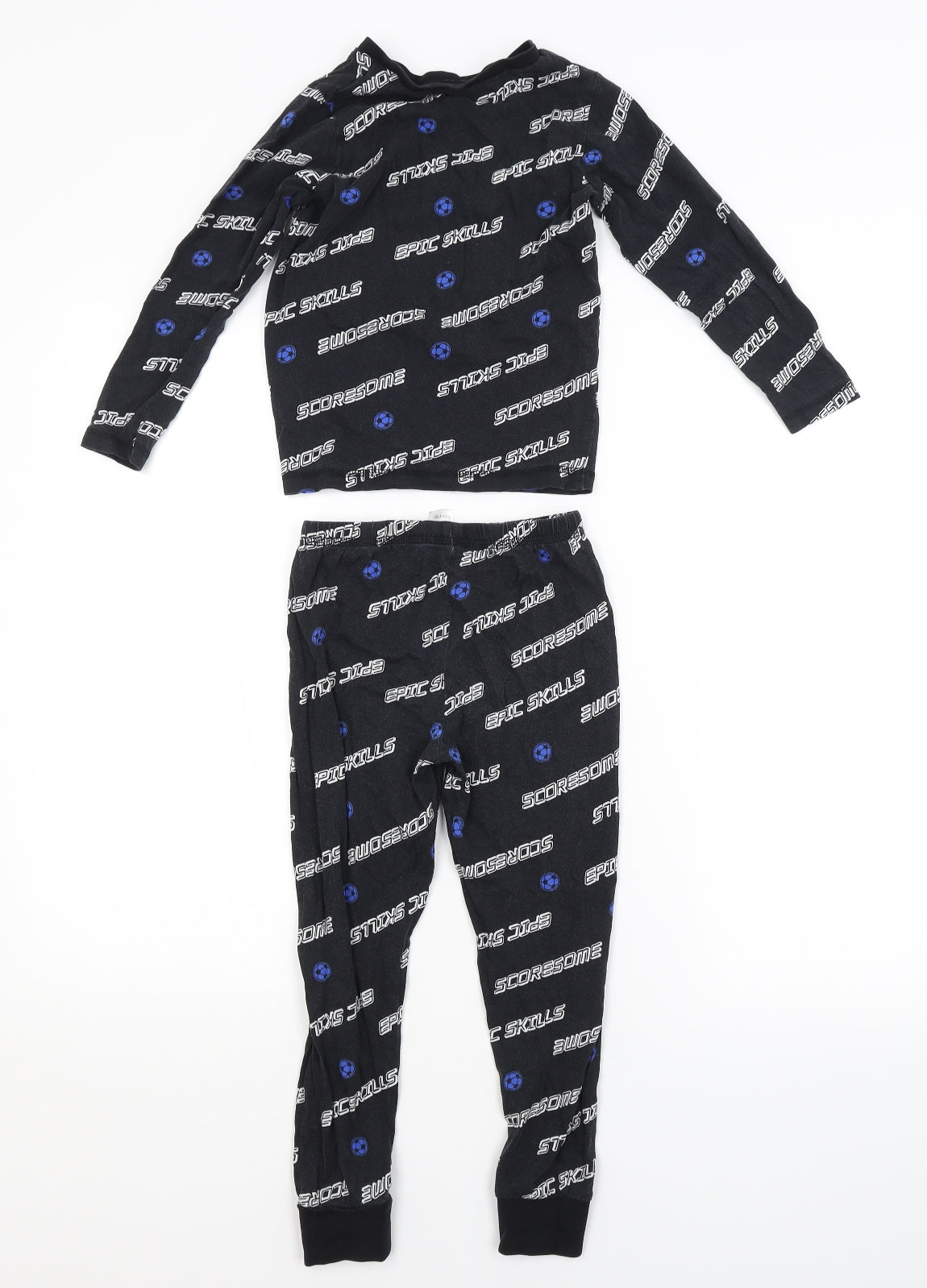 George Boys Black Geometric   Pyjama Set Size 5-6 Years