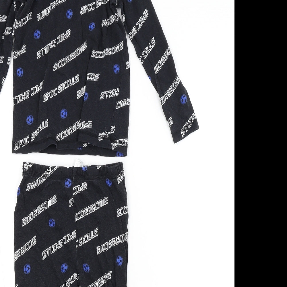 George Boys Black Geometric   Pyjama Set Size 5-6 Years