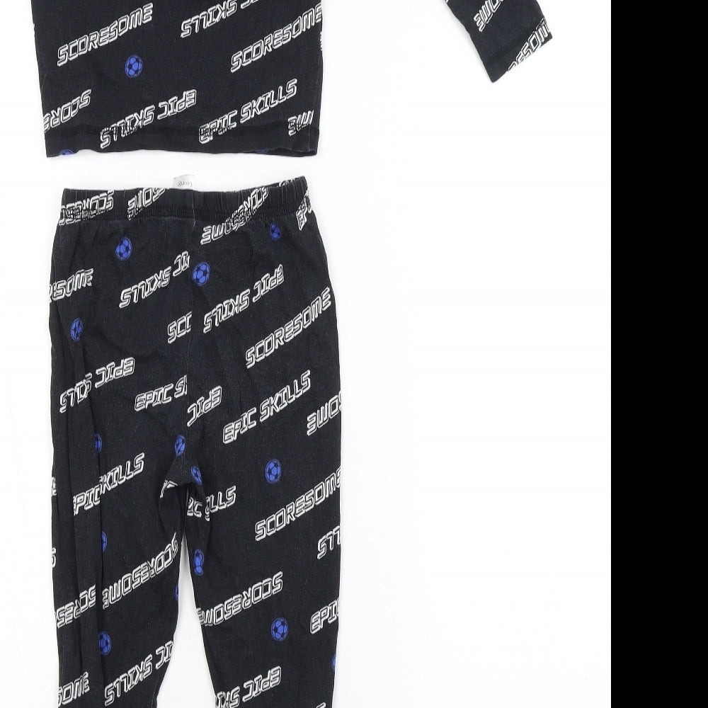 George Boys Black Geometric   Pyjama Set Size 5-6 Years