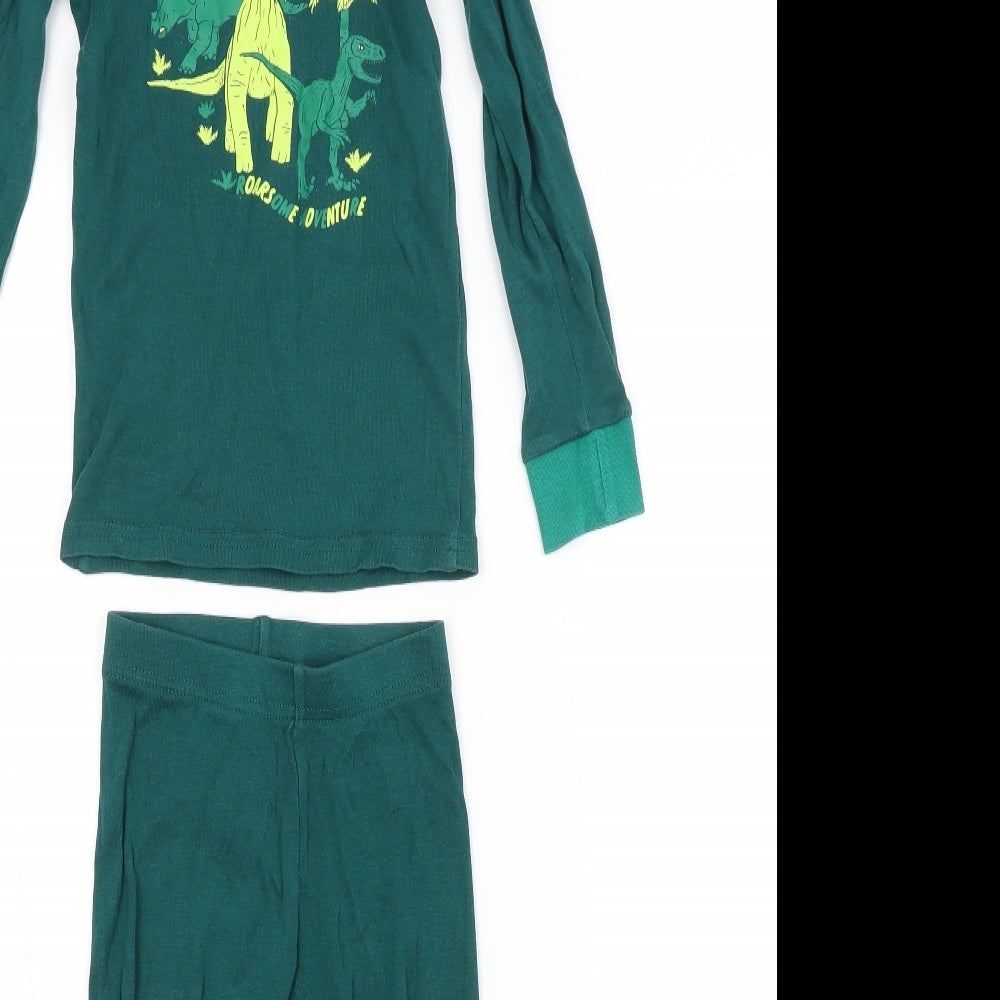 H&M Boys Green    Pyjama Set Size 5-6 Years  - DINOSAUR