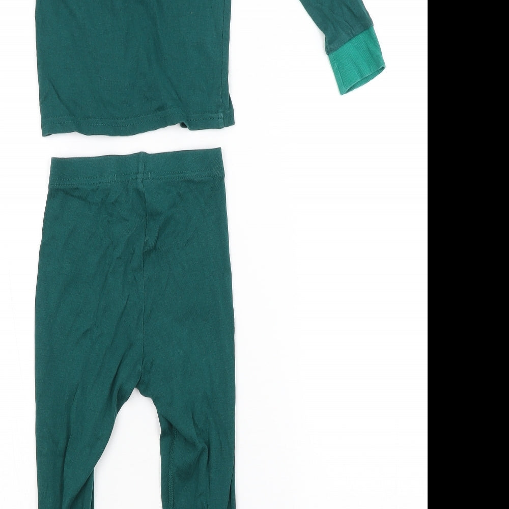 H&M Boys Green    Pyjama Set Size 5-6 Years  - DINOSAUR