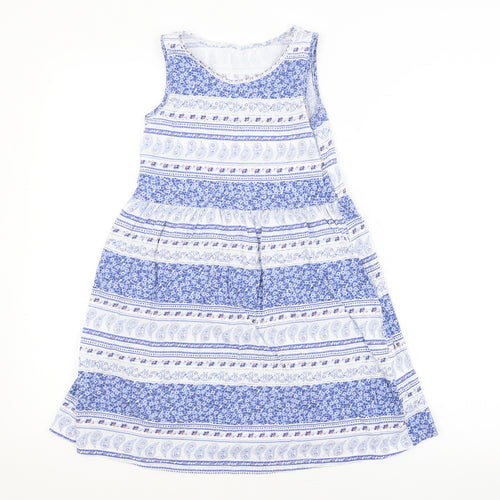 H&M Girls Blue Paisley  A-Line