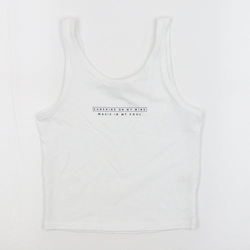 George Girls White   Basic Tank Size 8-9 Years