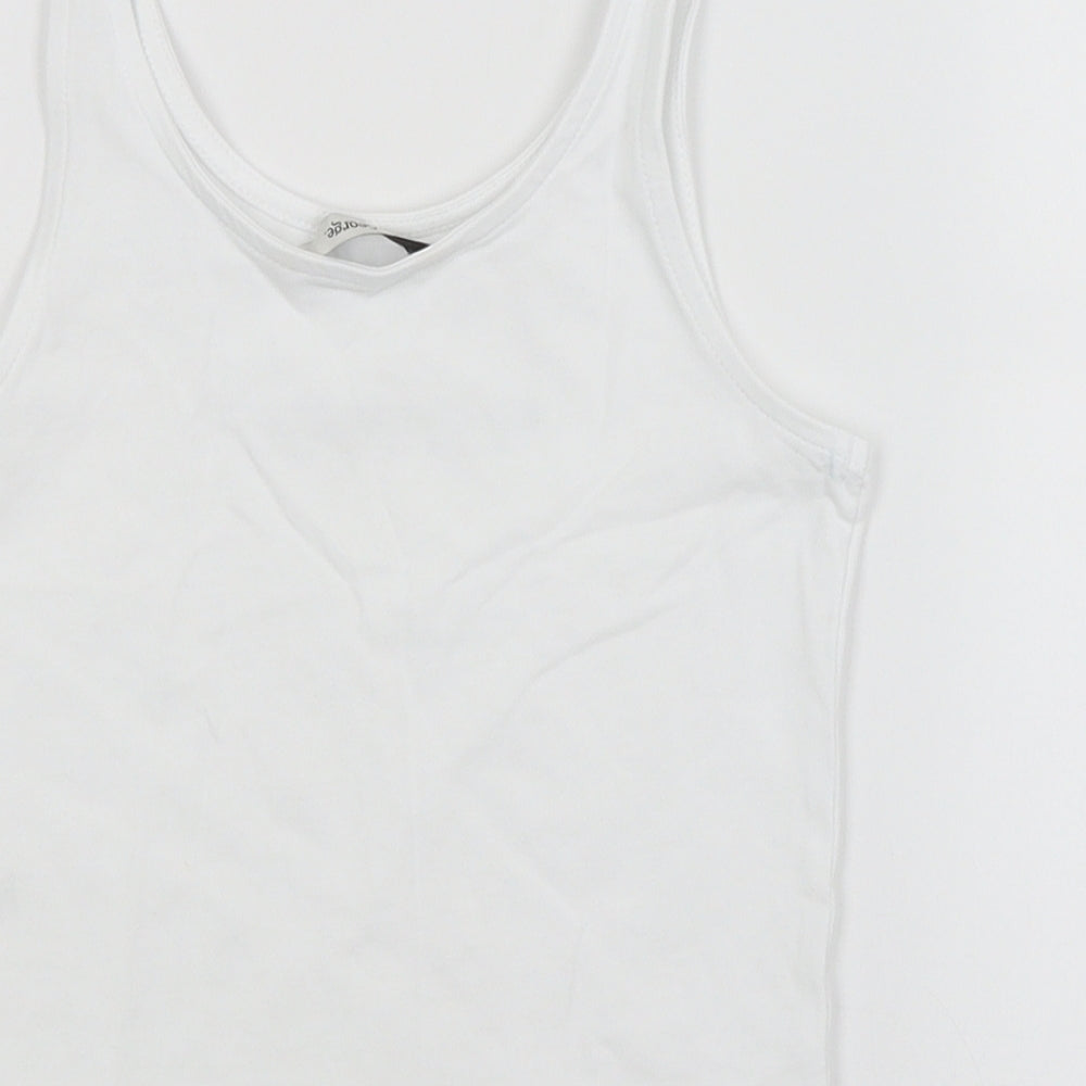 George Girls White   Basic Tank Size 8-9 Years
