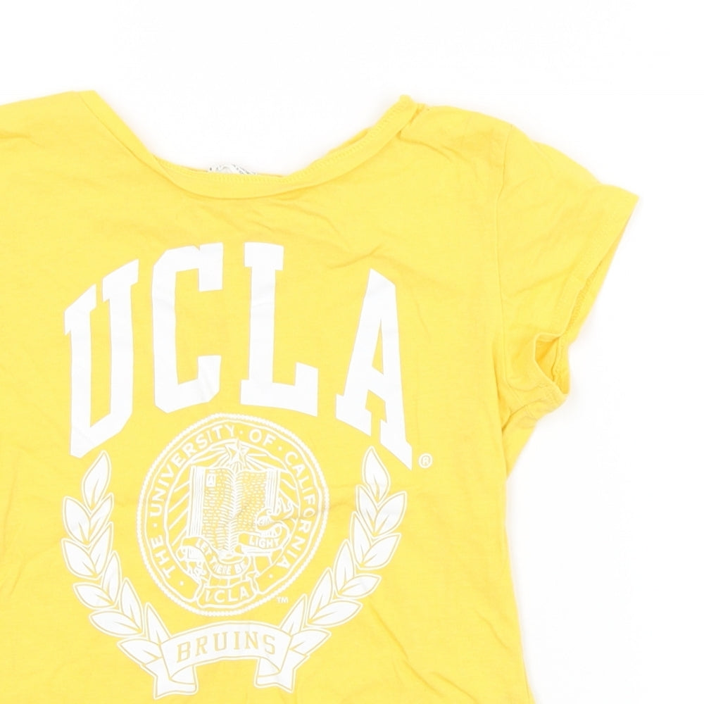 H&M Girls Yellow   Basic T-Shirt Size 9-10 Years