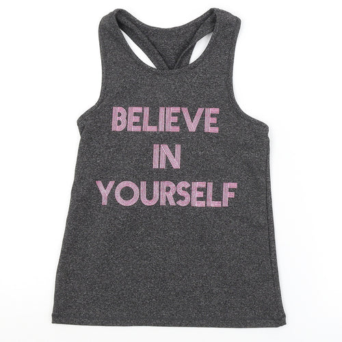 George Girls Grey   Basic Tank Size 8-9 Years