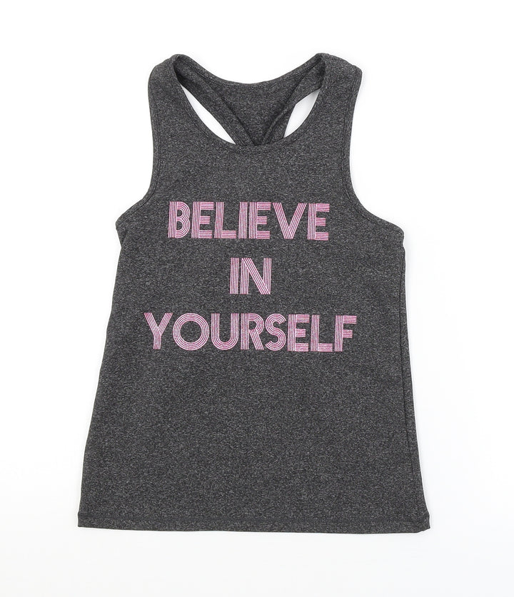 George Girls Grey   Basic Tank Size 8-9 Years