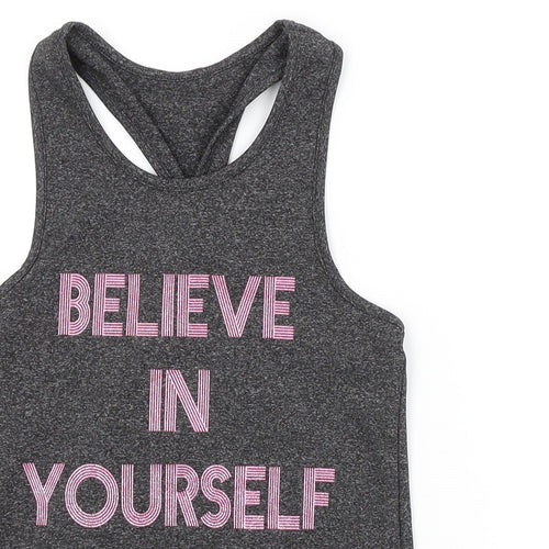 George Girls Grey   Basic Tank Size 8-9 Years