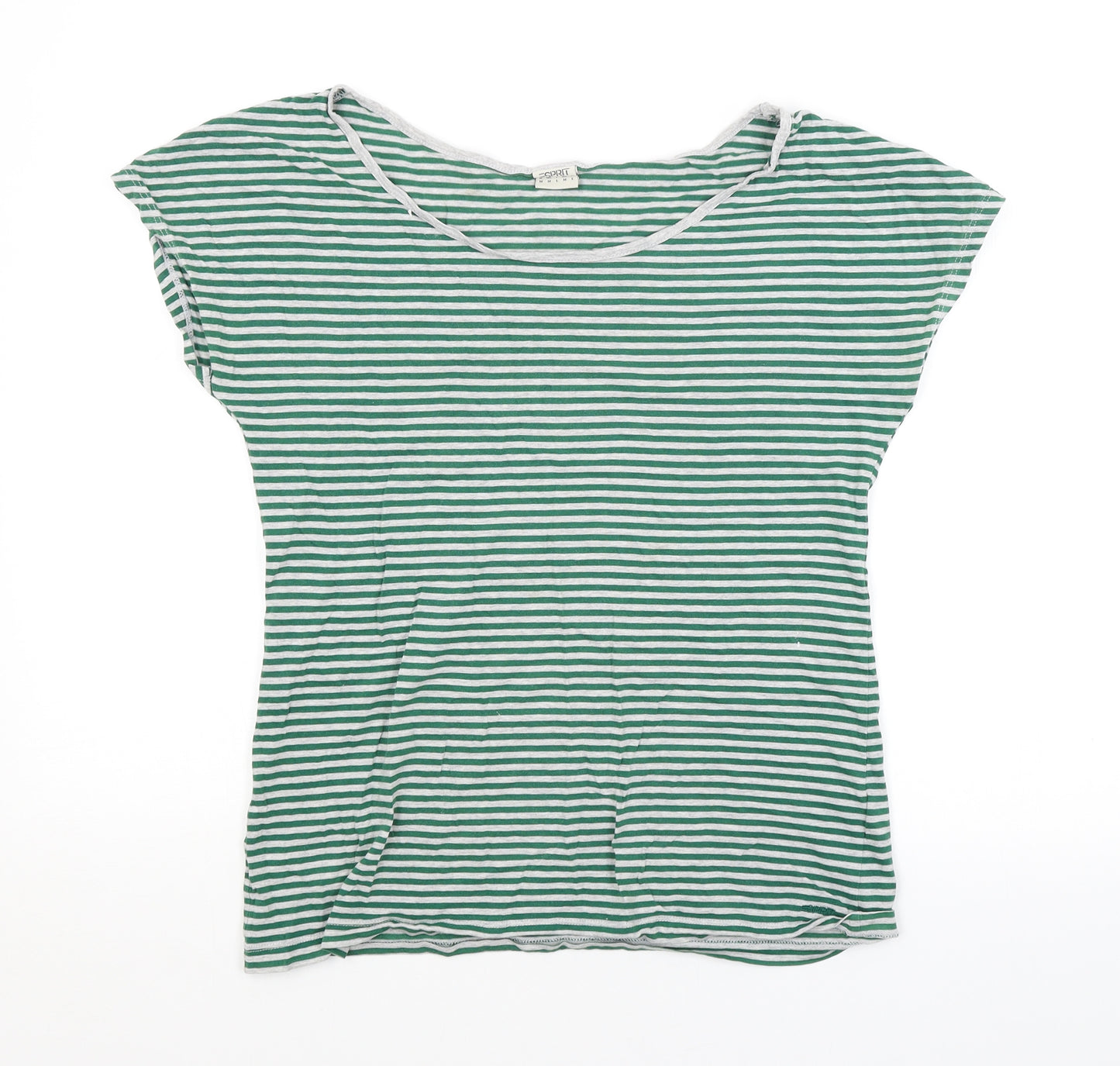 SPRT Womens Green Striped  Basic T-Shirt Size M