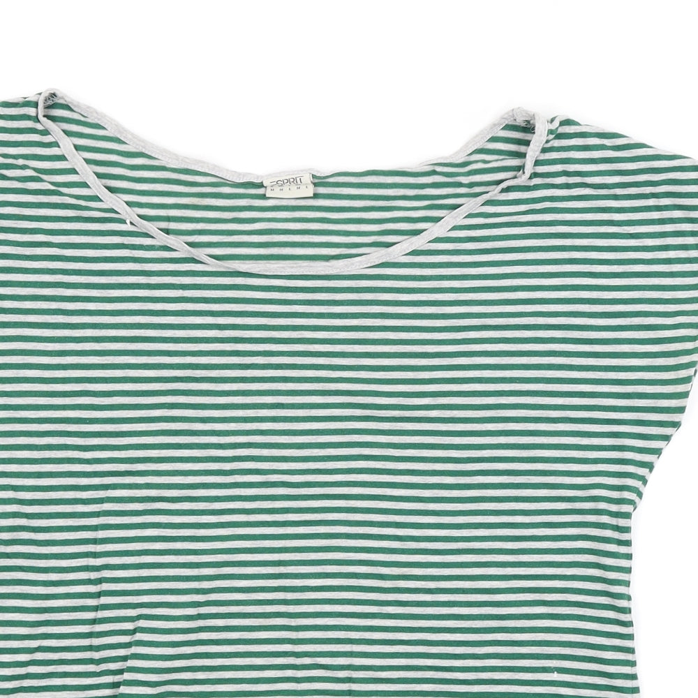 SPRT Womens Green Striped  Basic T-Shirt Size M