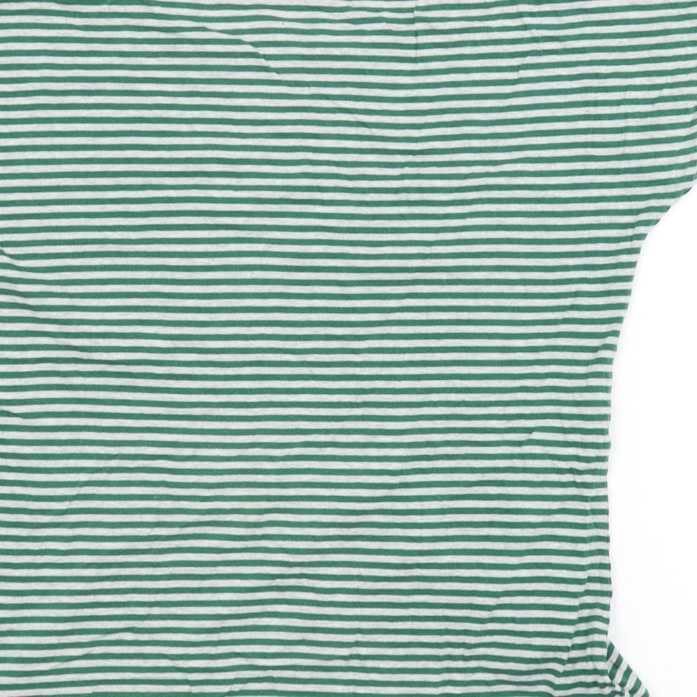 SPRT Womens Green Striped  Basic T-Shirt Size M
