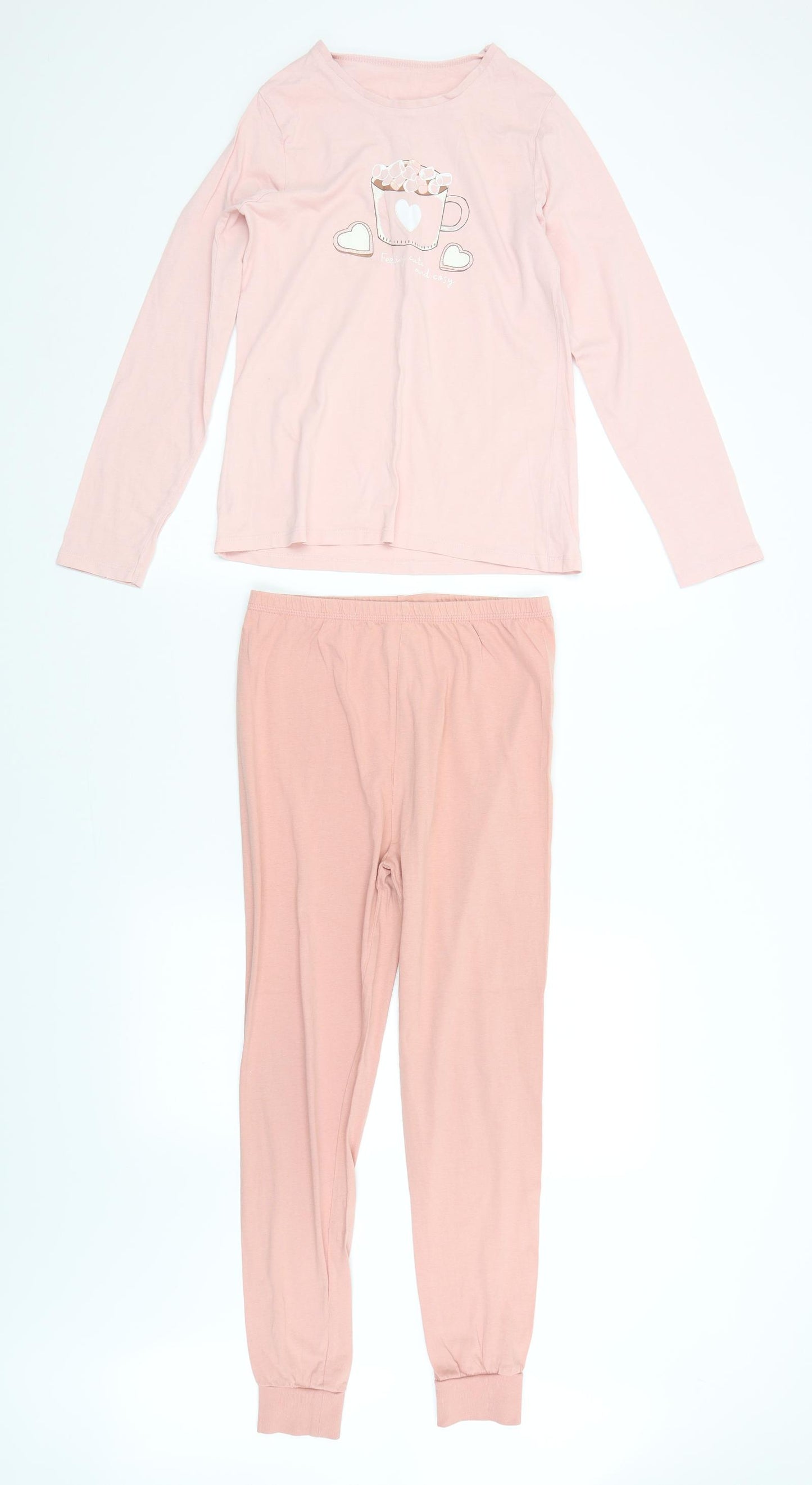 George Girls Pink    Pyjama Set Size 11-12 Years