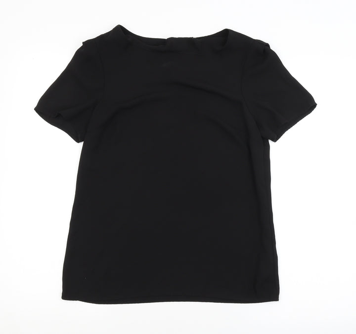 Oasis Womens Black Basic Blouse Size 8