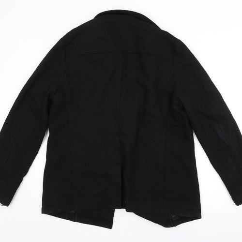 Peacocks Womens Black   Pea Coat Coat Size M