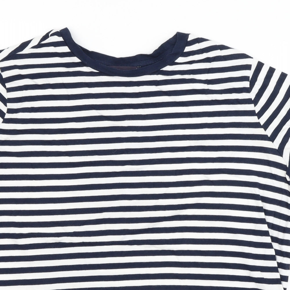 M&S Womens Blue Striped  Basic T-Shirt Size 14