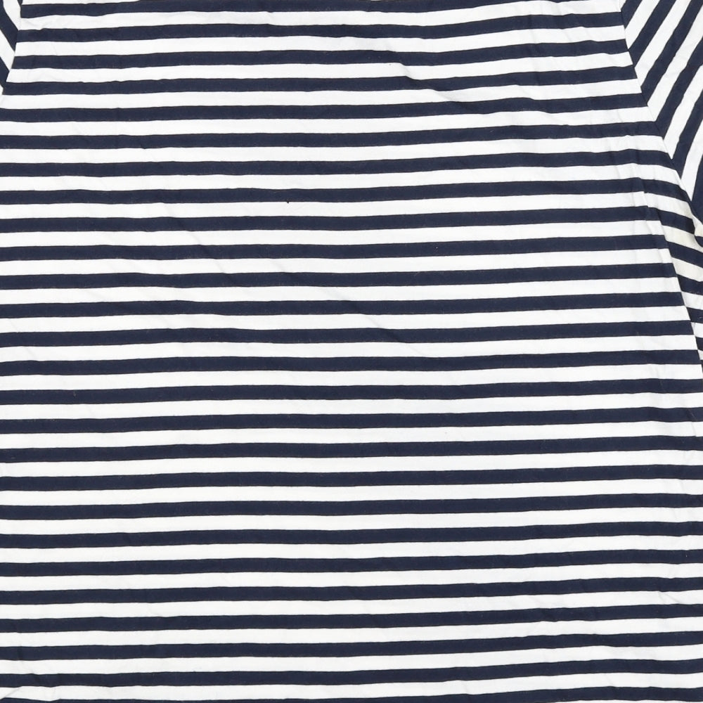 M&S Womens Blue Striped  Basic T-Shirt Size 14