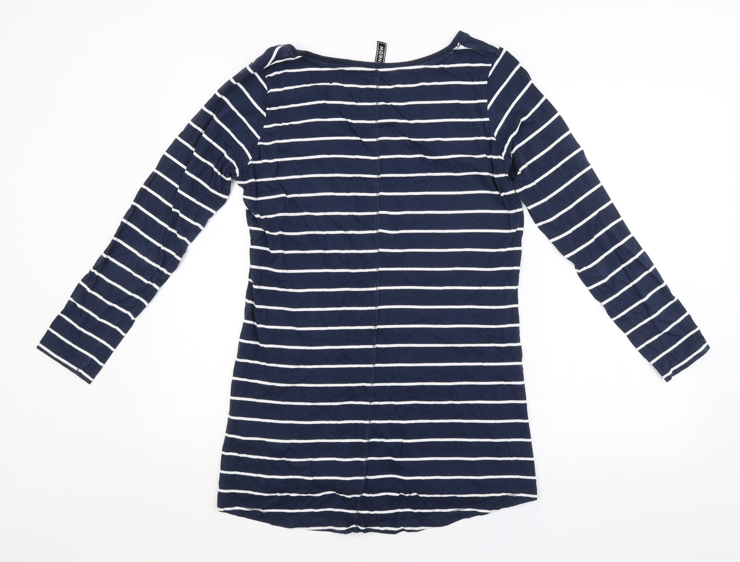 Rainbow Womens Blue Striped  Basic T-Shirt Size 10