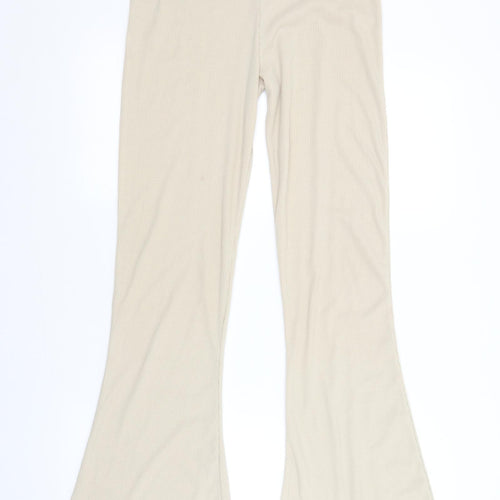 PRETTYLITTLETHING Womens Beige   Jogger Leggings Size 12 L33 in