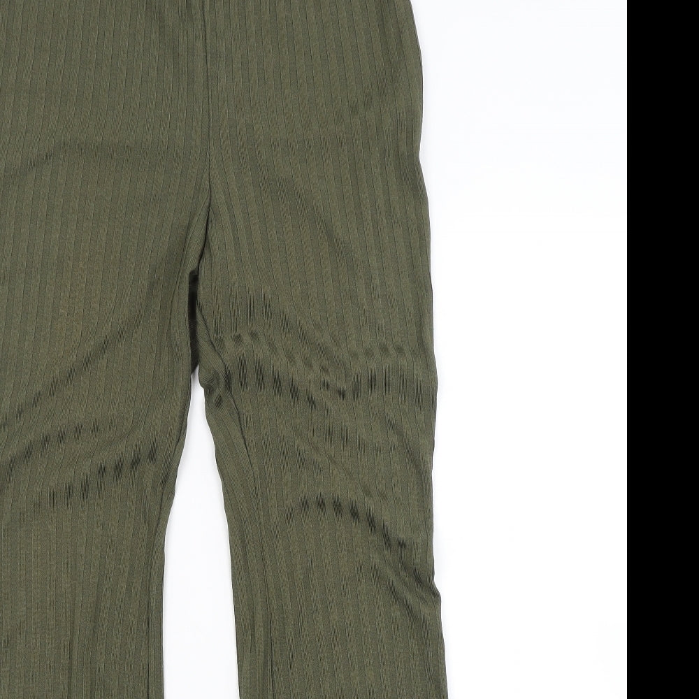 H&M Womens Green Striped  Trousers  Size M L33 in