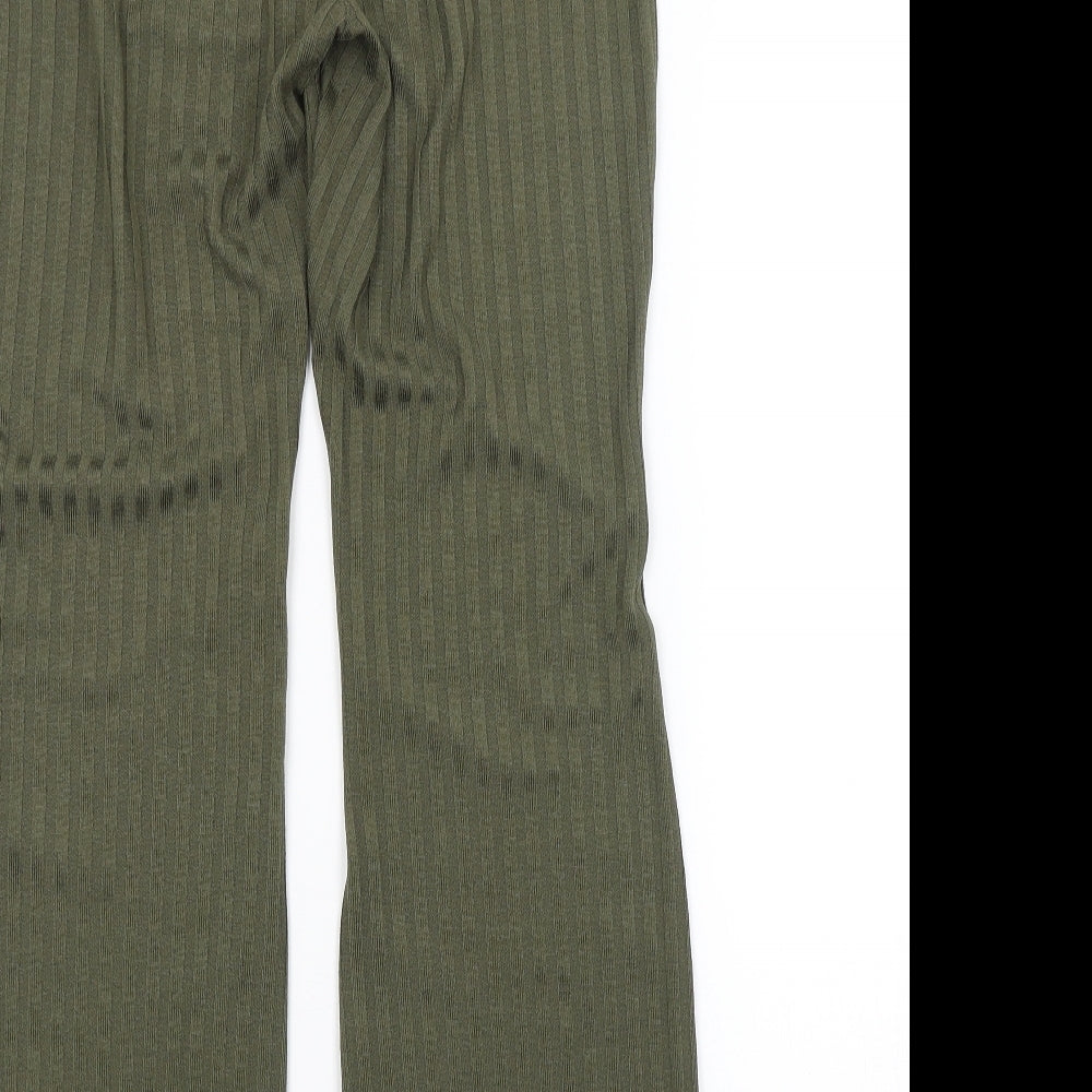 H&M Womens Green Striped  Trousers  Size M L33 in