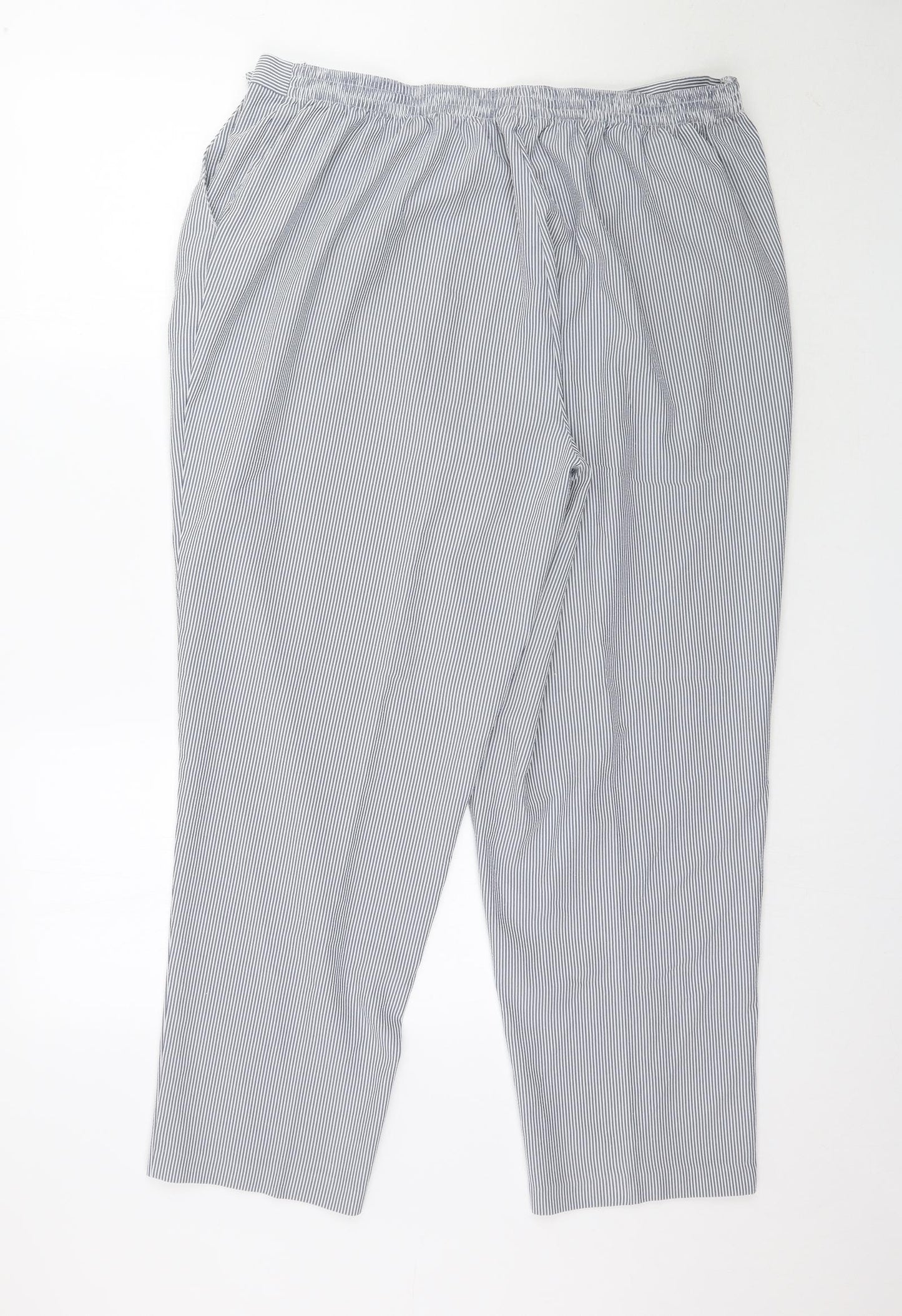 BM Womens Grey Striped  Trousers  Size 20 L27 in