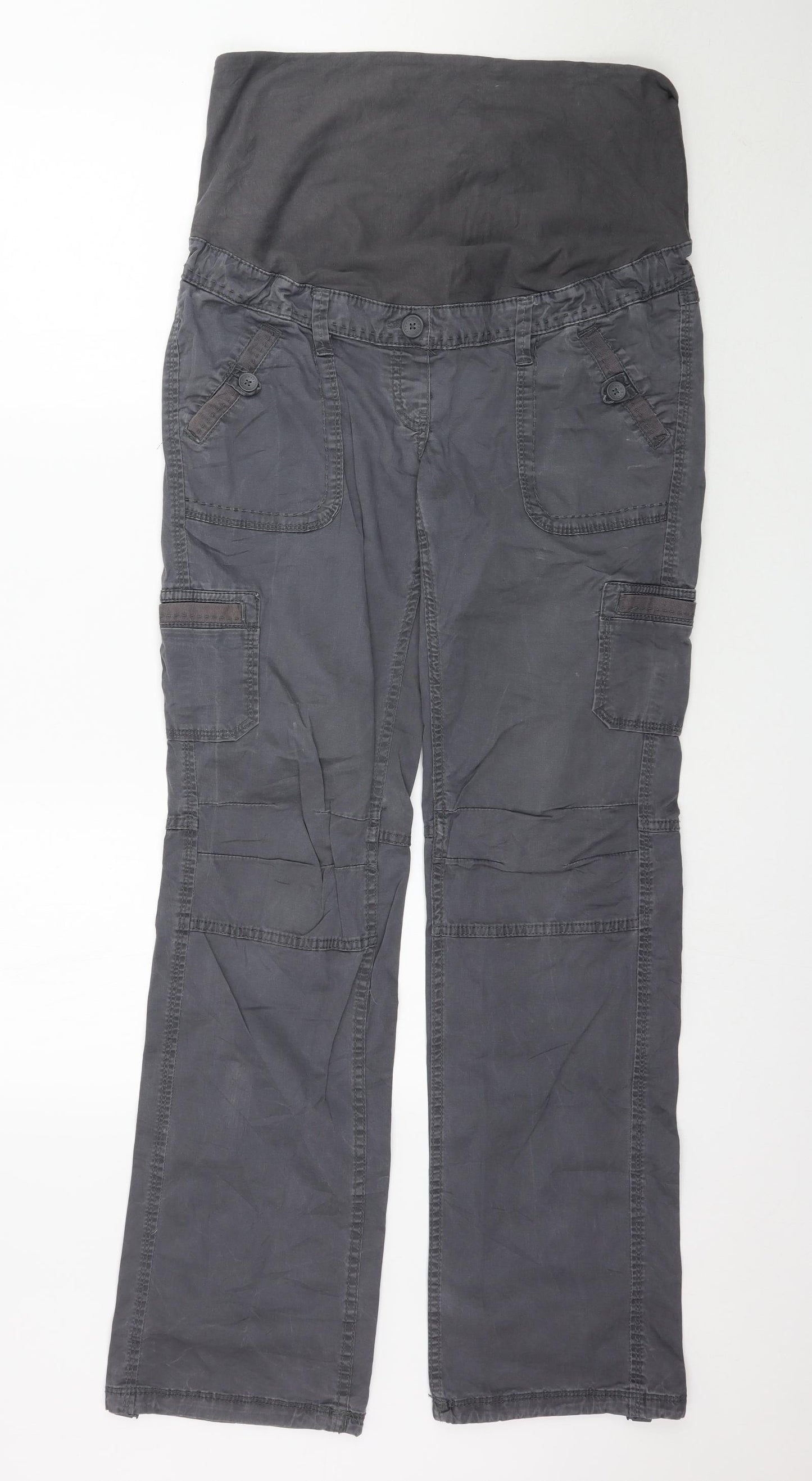 H&M Womens Grey   Cargo Trousers Size 14 L32 in