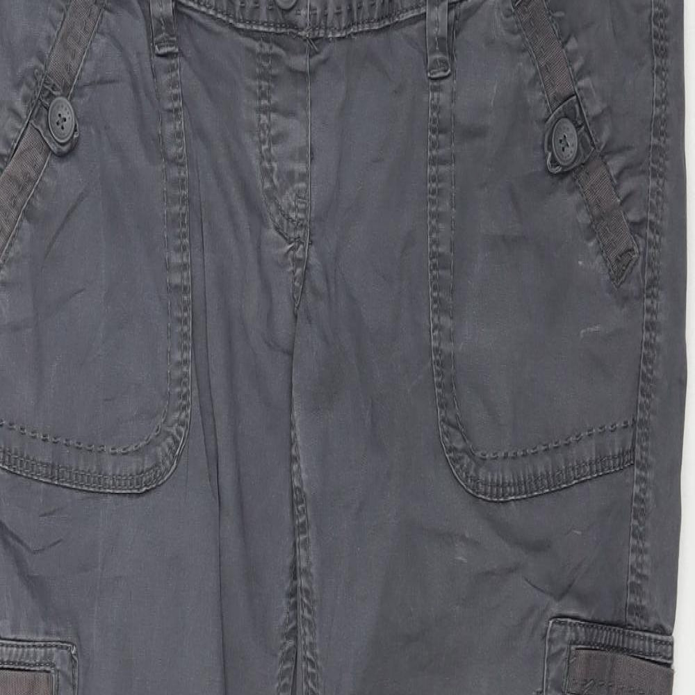 H&M Womens Grey   Cargo Trousers Size 14 L32 in