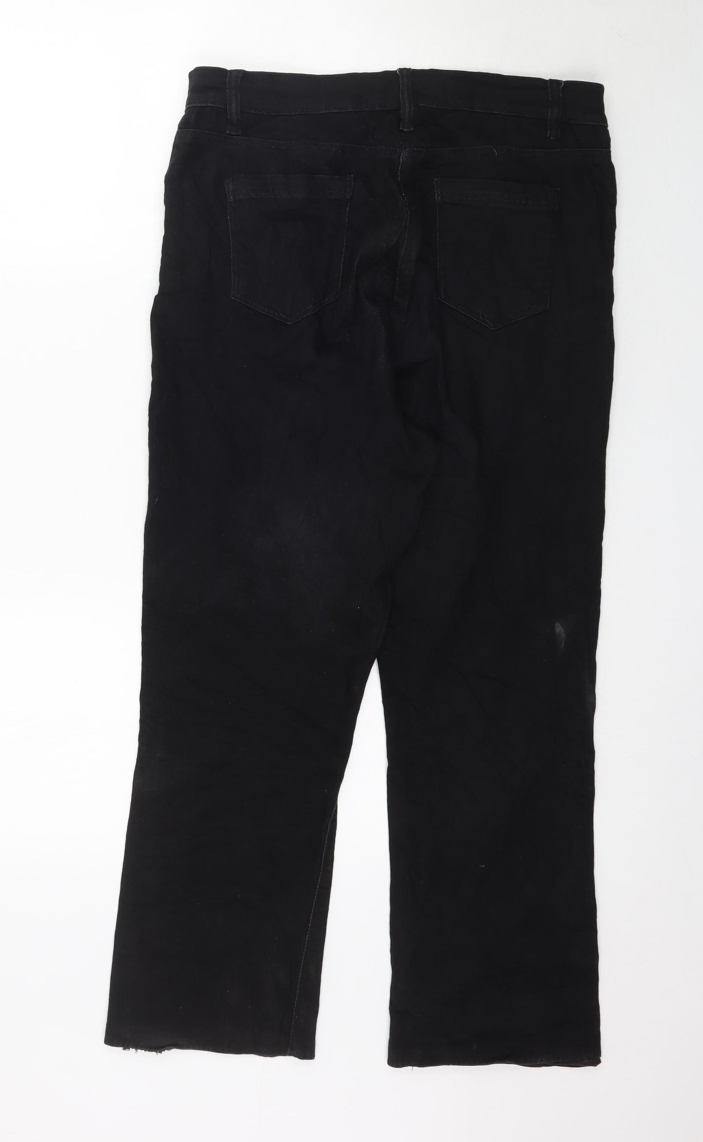 SimplyBe Womens Black  Denim Straight Jeans Size 16 L27 in
