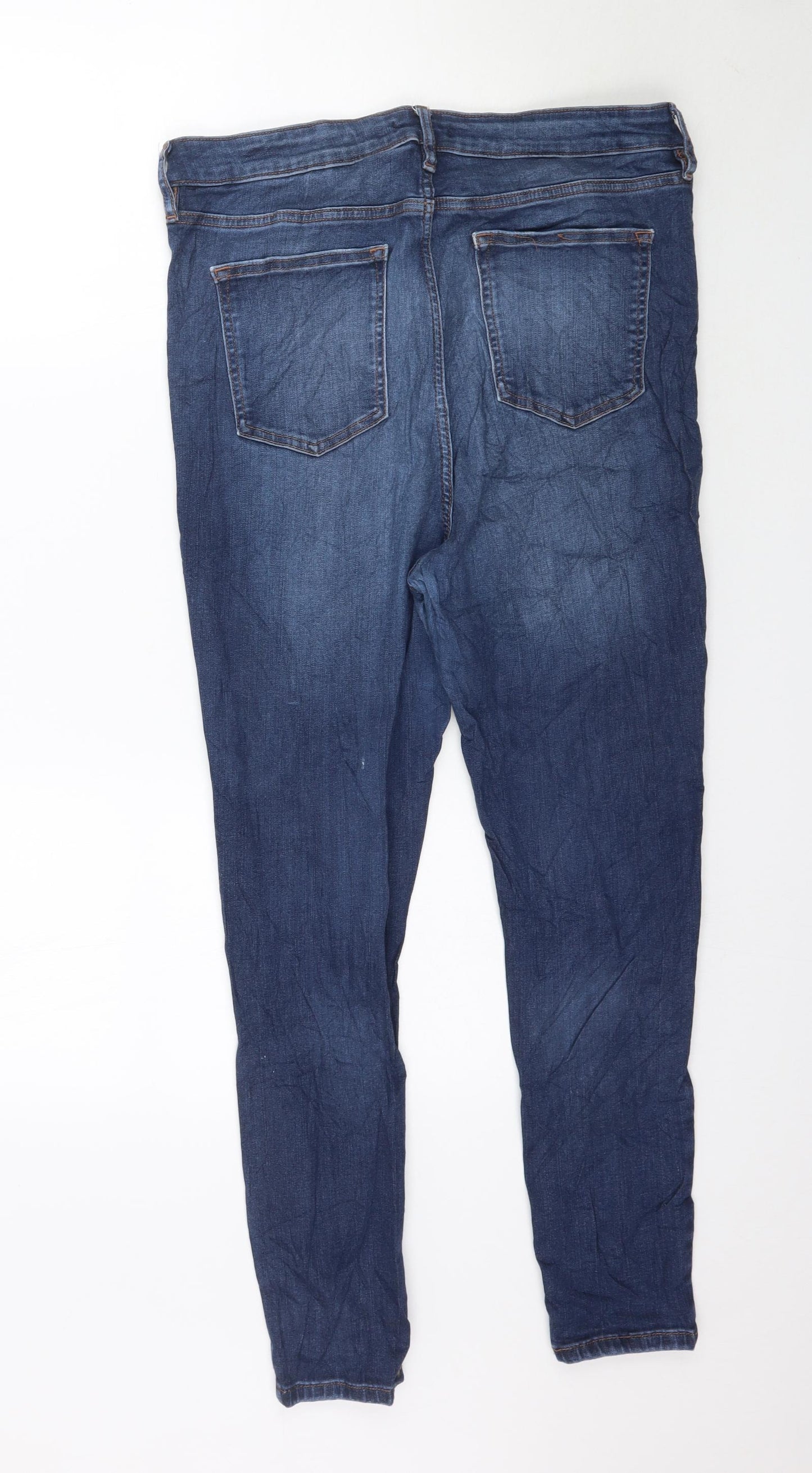 Preworn Womens Blue  Denim Skinny Jeans Size 34 in L26 in