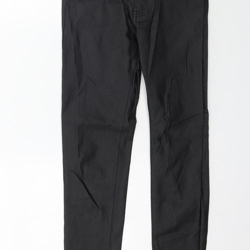 Golosk Womens Black  Denim Skinny Jeans Size 12 L28 in - Faux Leather style