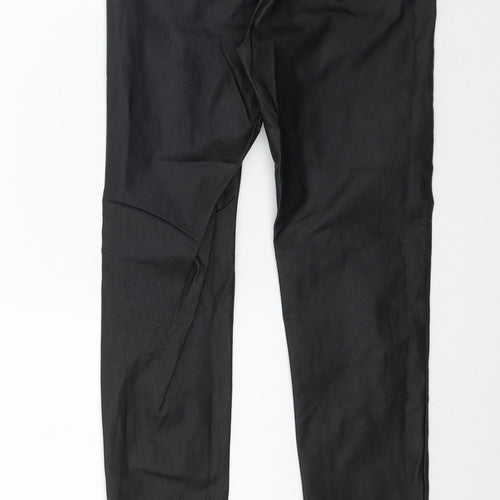 Golosk Womens Black  Denim Skinny Jeans Size 12 L28 in - Faux Leather style