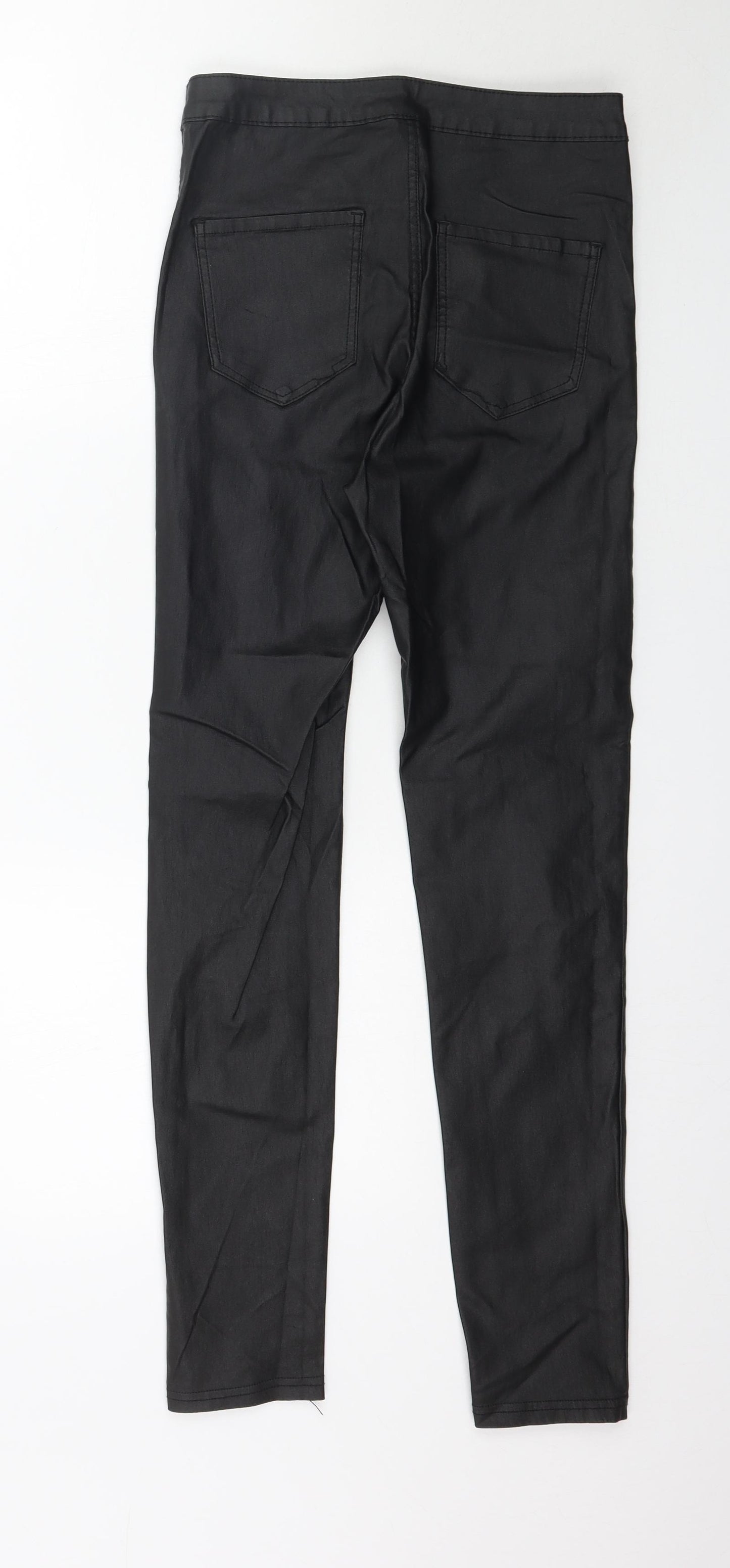 Golosk Womens Black  Denim Skinny Jeans Size 12 L28 in - Faux Leather style