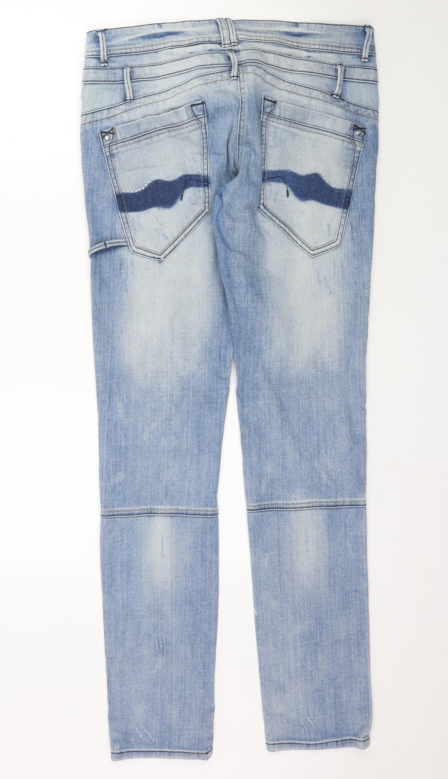 NEXT Womens Blue  Denim Straight Jeans Size 14 L34 in