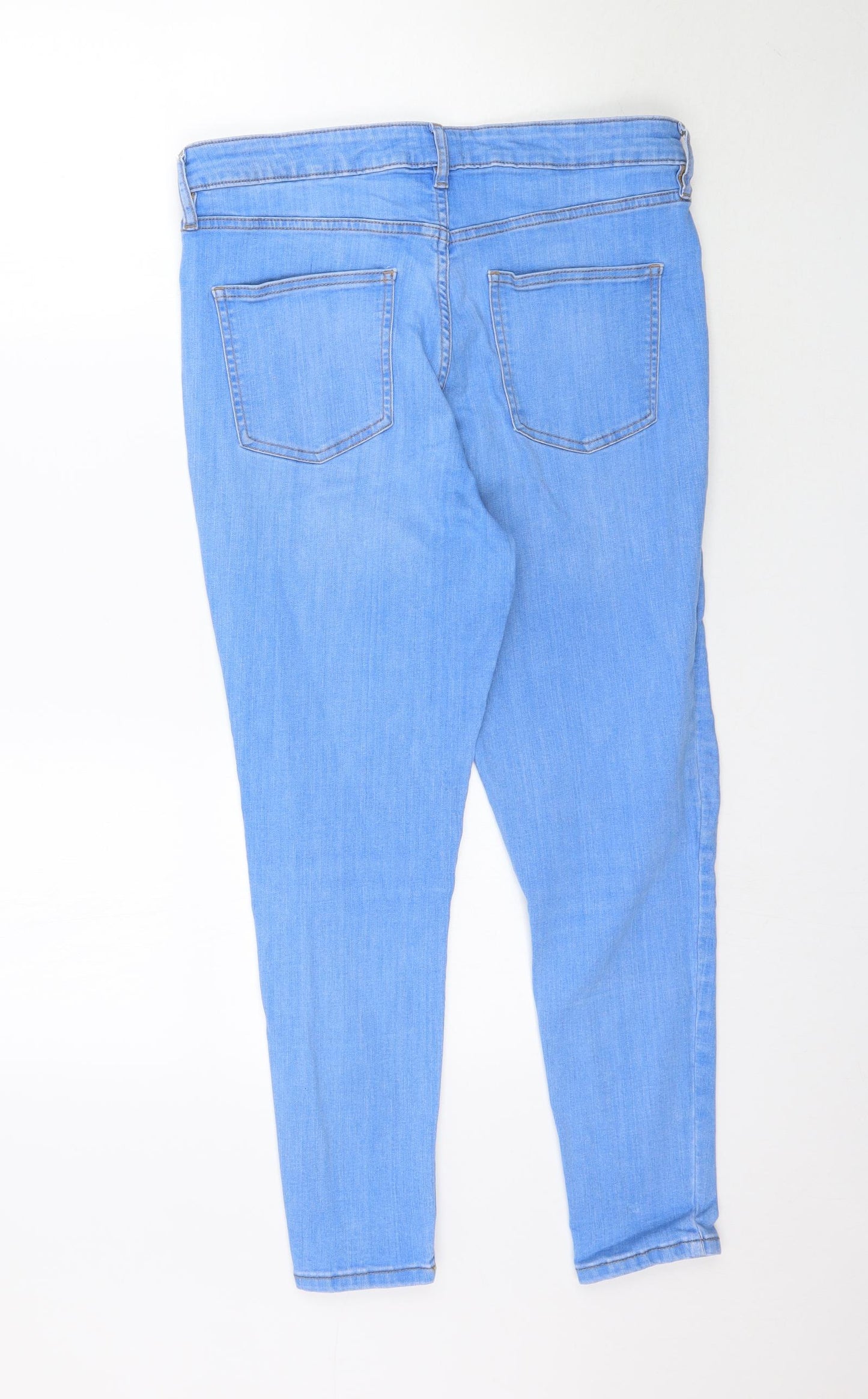 F&F Womens Blue  Denim Skinny Jeans Size 14 L26 in