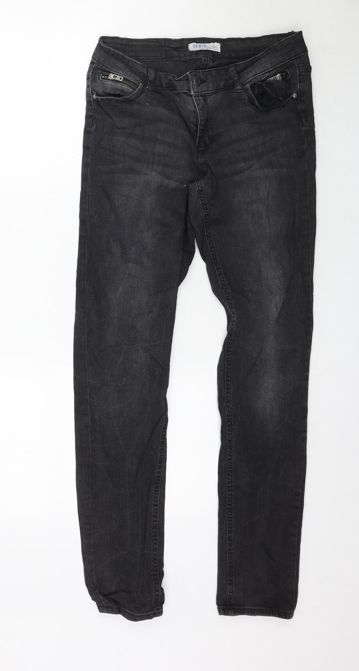 Preworn Womens Black Denim Skinny Jeans Size 30 L32 in