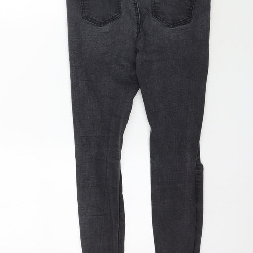 Missguided Womens Grey  Denim Skinny Jeans Size 12 L28 in - Washed black