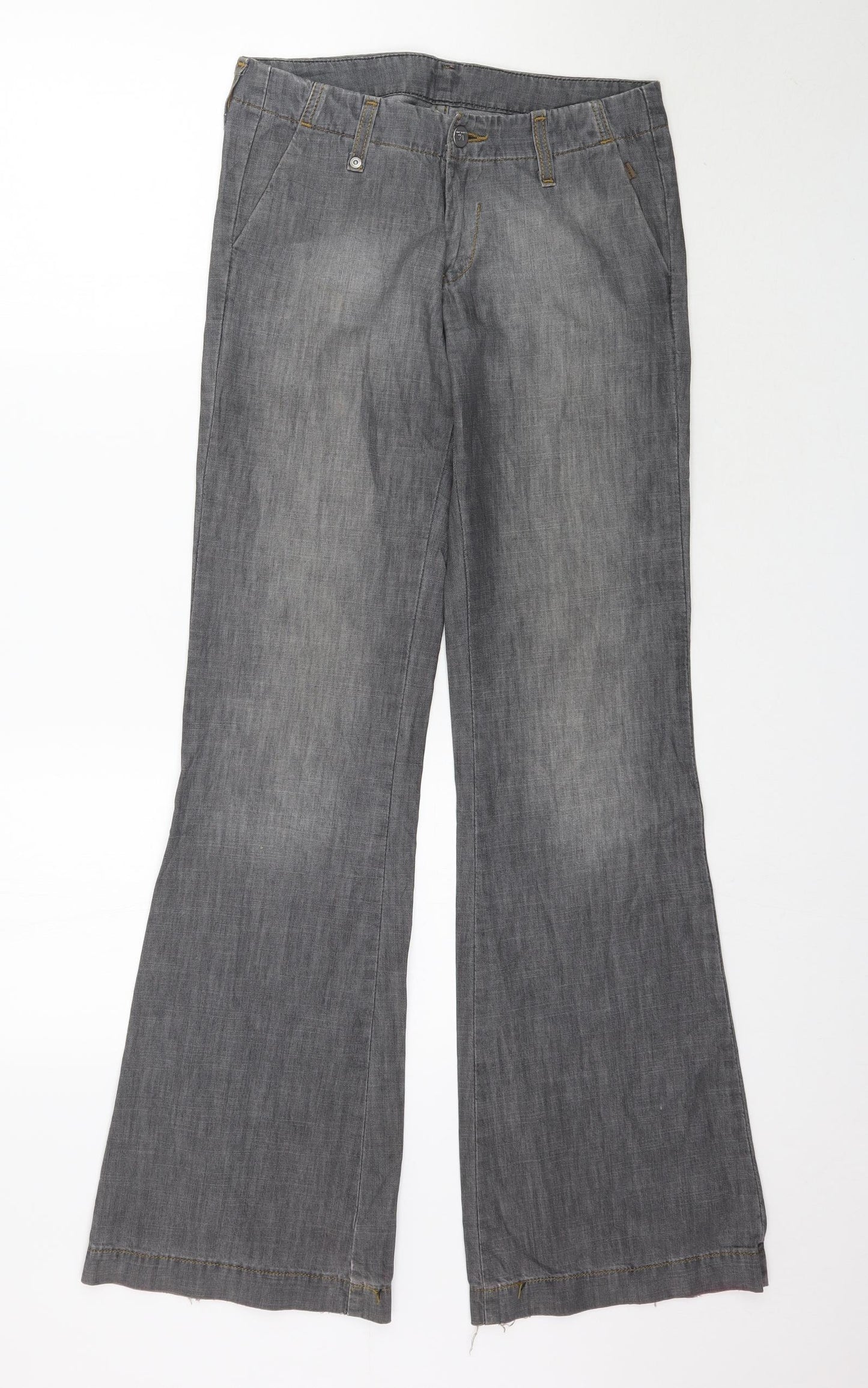 Nertus Womens Grey  Denim Flared Jeans Size 25 L34 in