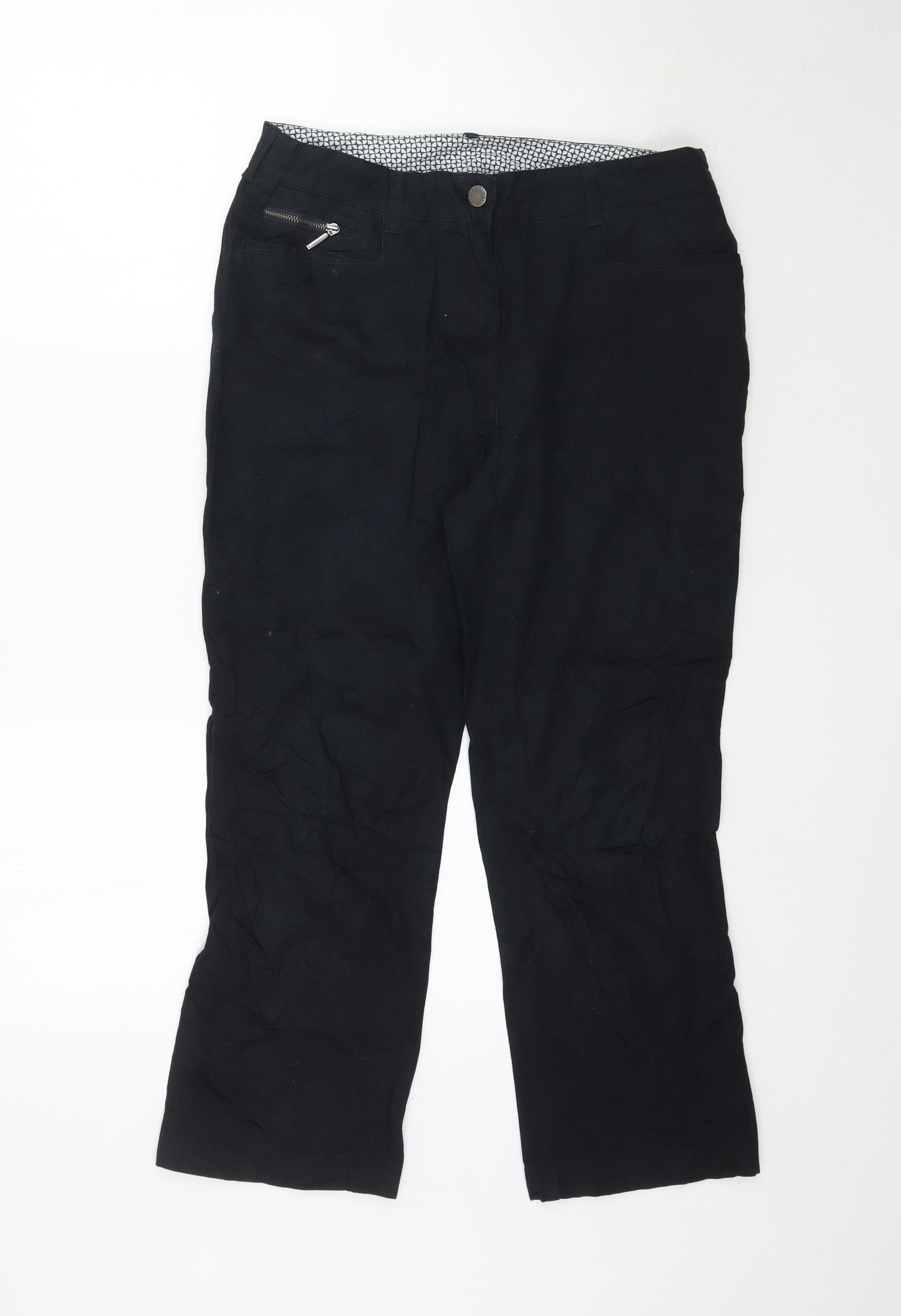 Maine Womens Black   Trousers  Size 14 L25 in
