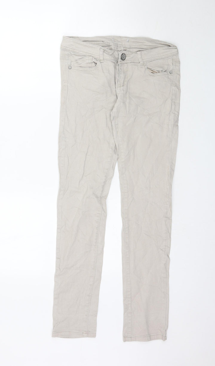 Preworn Womens Beige Denim Skinny Jeans Size 32 in L32 in