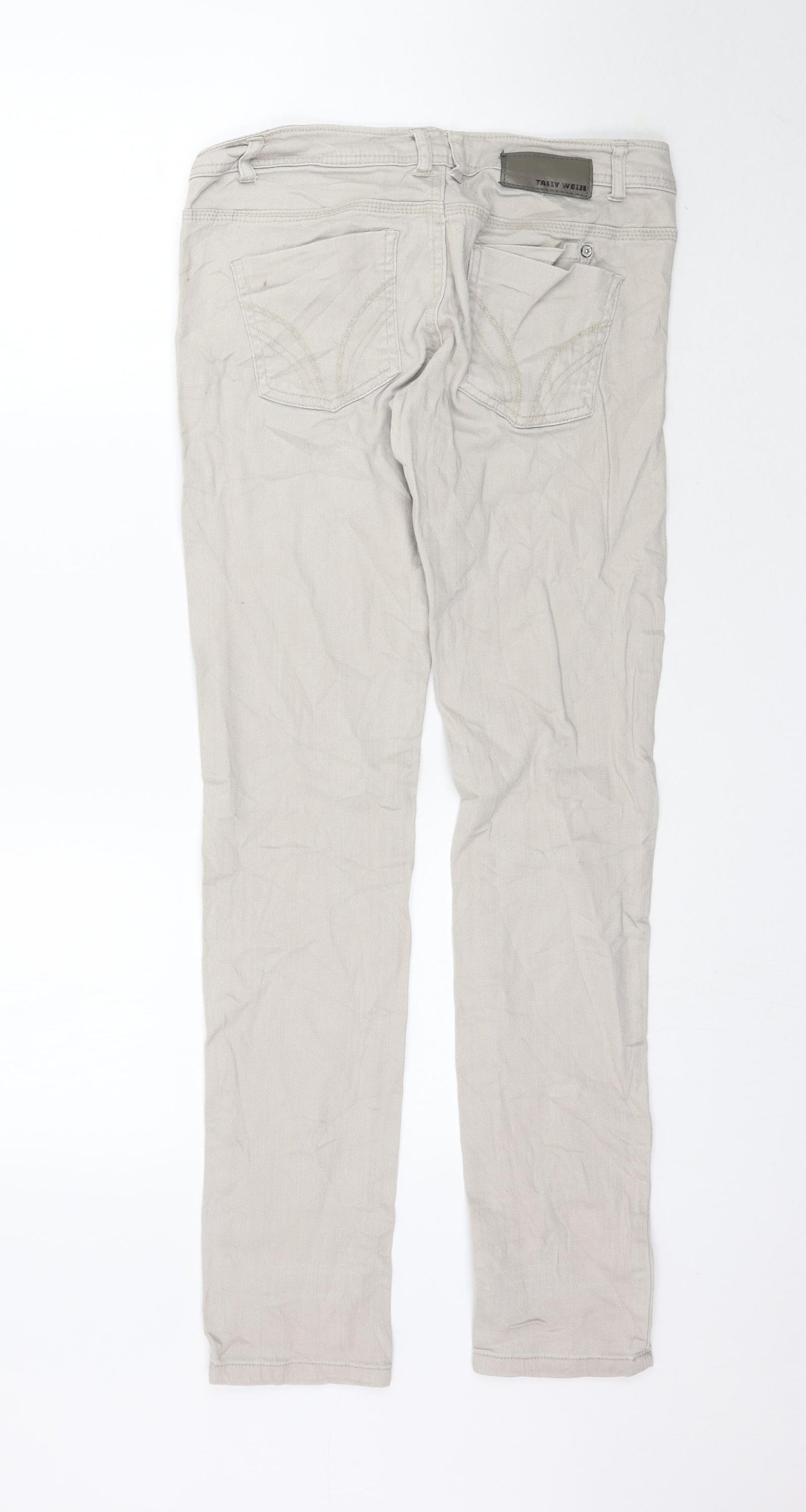 Preworn Womens Beige  Denim Skinny Jeans Size 32 in L32 in
