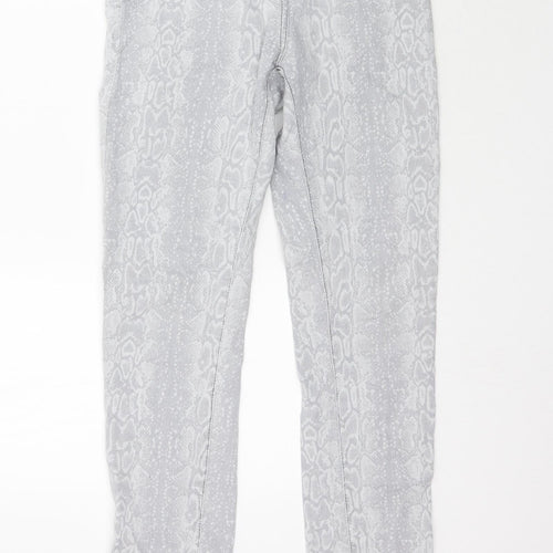 Blue Motion Womens Grey Animal Print Denim Skinny Jeans Size 8 L32 in - Snake print
