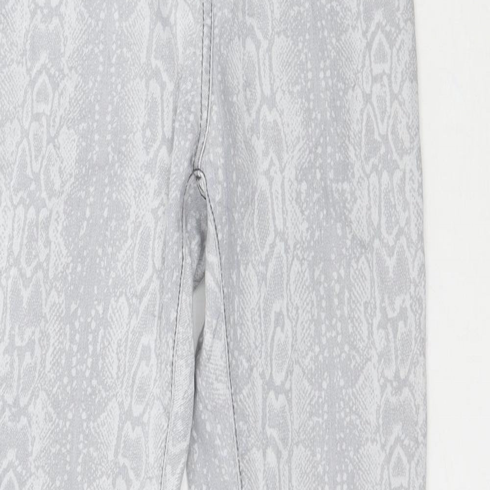 Blue Motion Womens Grey Animal Print Denim Skinny Jeans Size 8 L32 in - Snake print