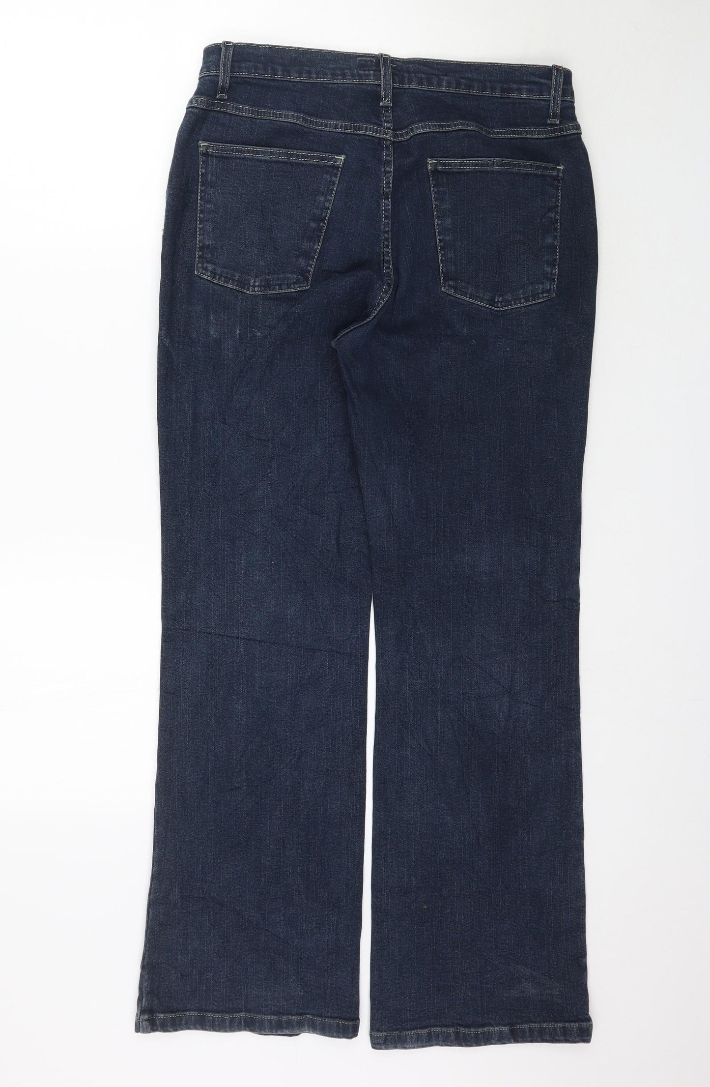 Marks and Spencer Womens Blue  Denim Straight Jeans Size 14 L30 in