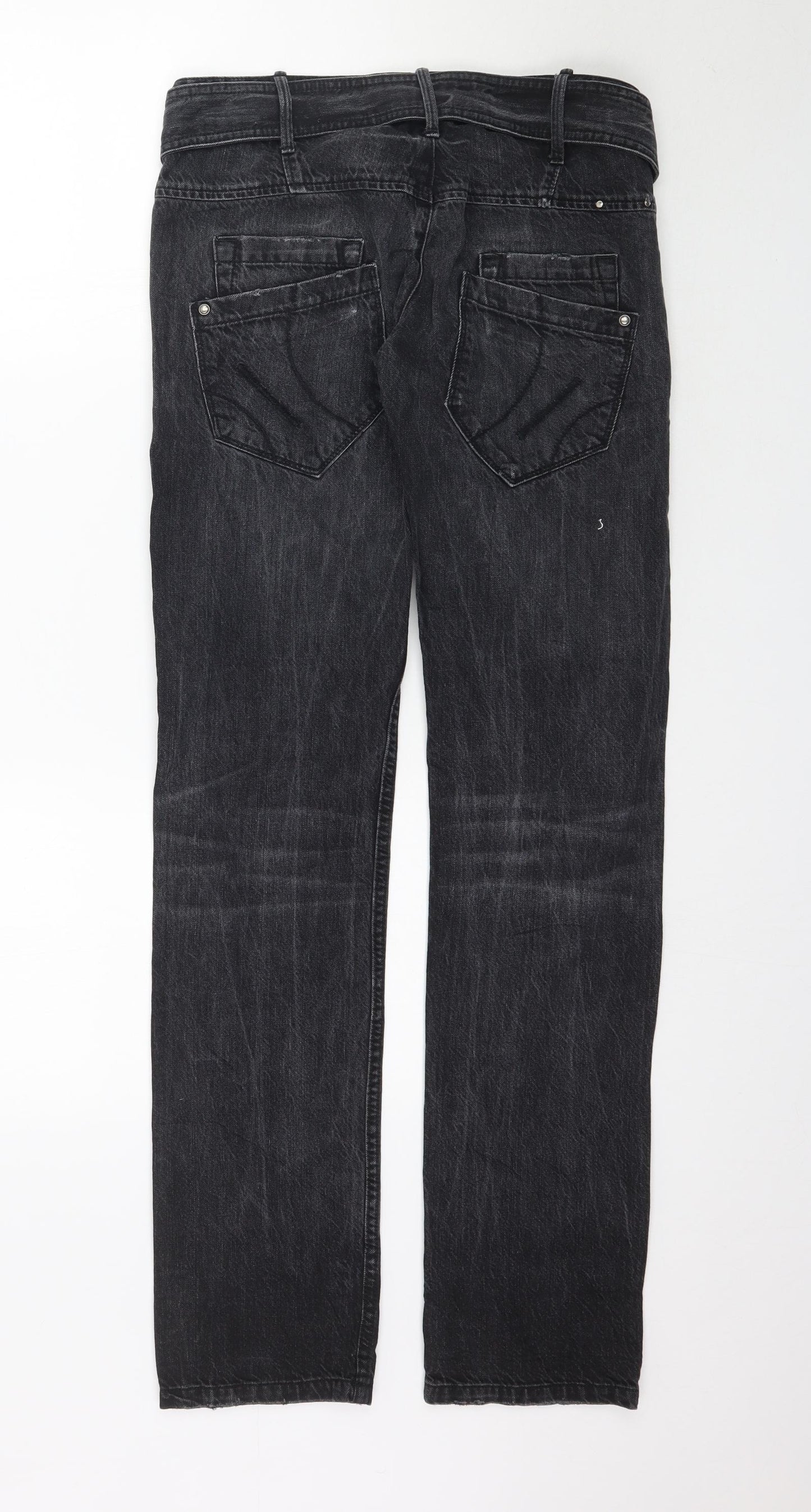 Fornarina Womens Black  Denim Straight Jeans Size 27 L34 in