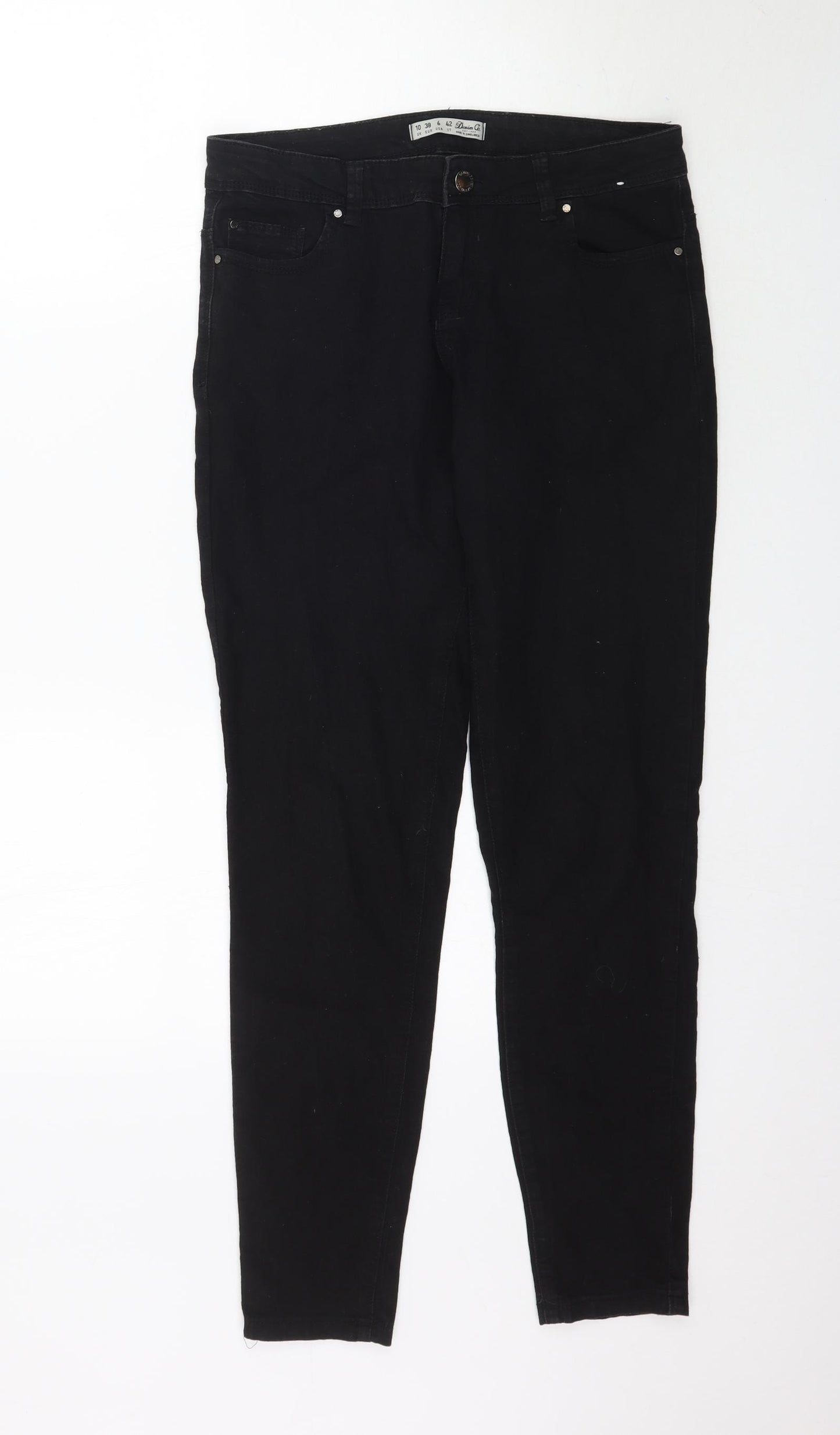 Denim Co. Womens Black  Denim Skinny Jeans Size 10 L30 in