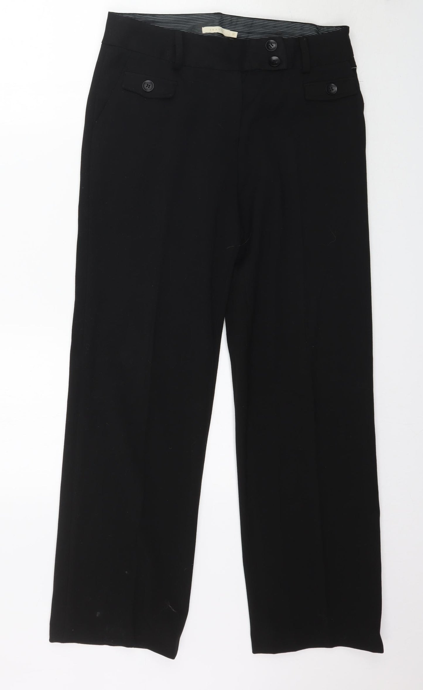 Fransa Womens Black   Trousers  Size 8 L30 in