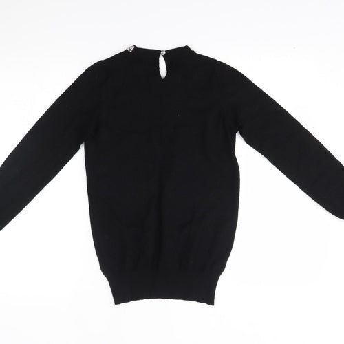 Primark Womens Black   Pullover Jumper Size 2XS  - decorated neckline