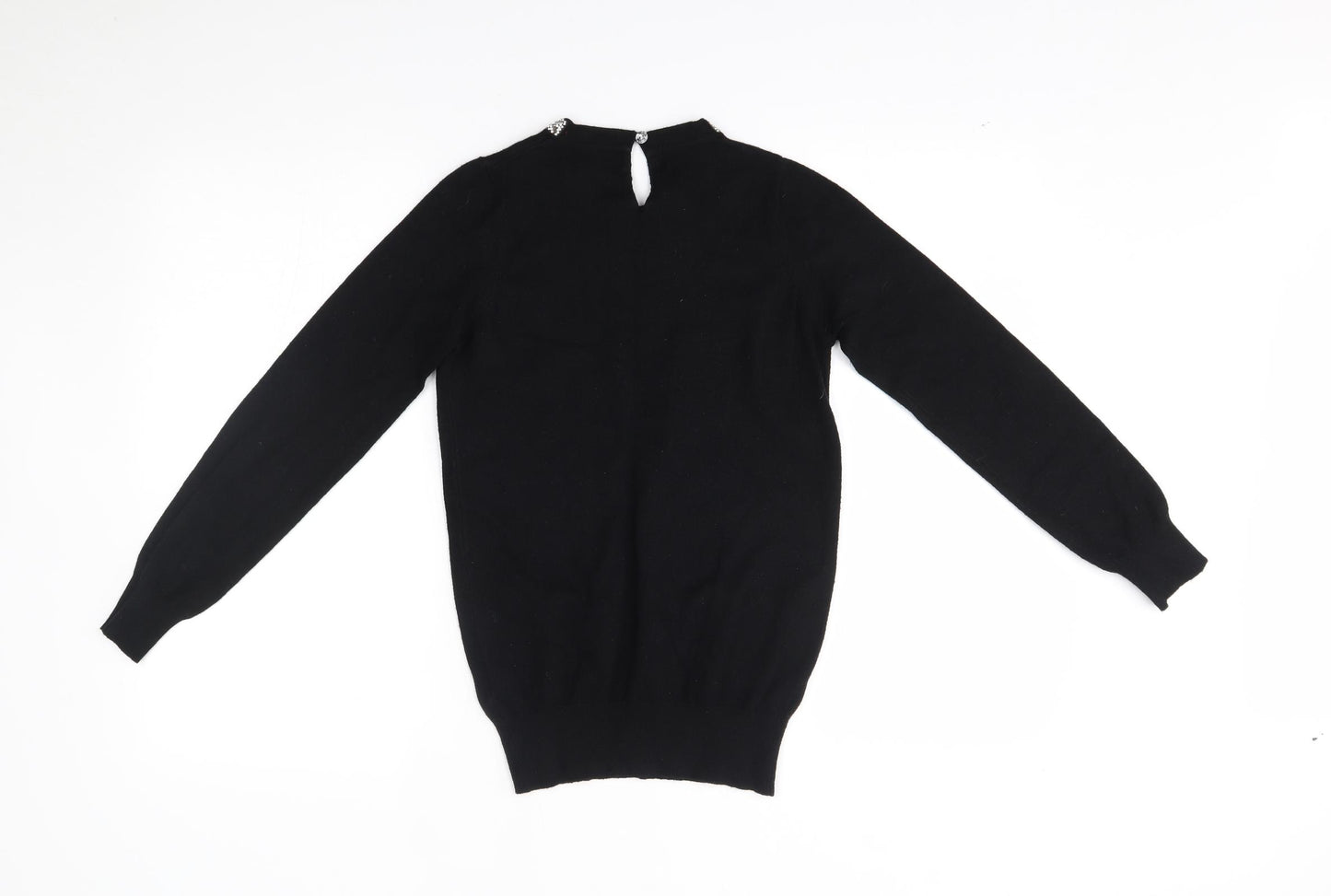 Primark Womens Black   Pullover Jumper Size 2XS  - decorated neckline